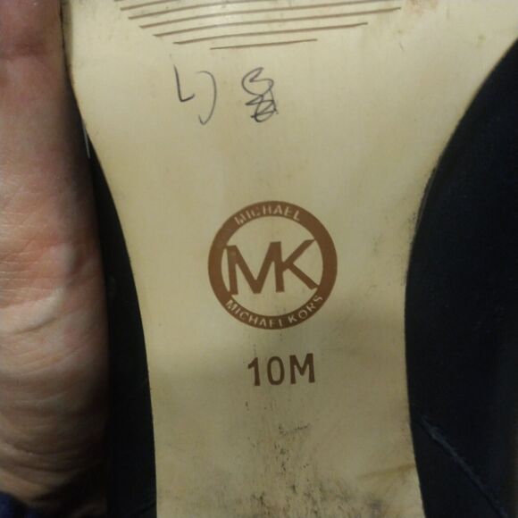 Michael Kors Signature Black Leather Ankle Suede Fulton Harness Boots Sz 10 M - Picture 11 of 13